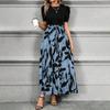 Women's Floral Print High Waist Fashionable And Elegant Dress