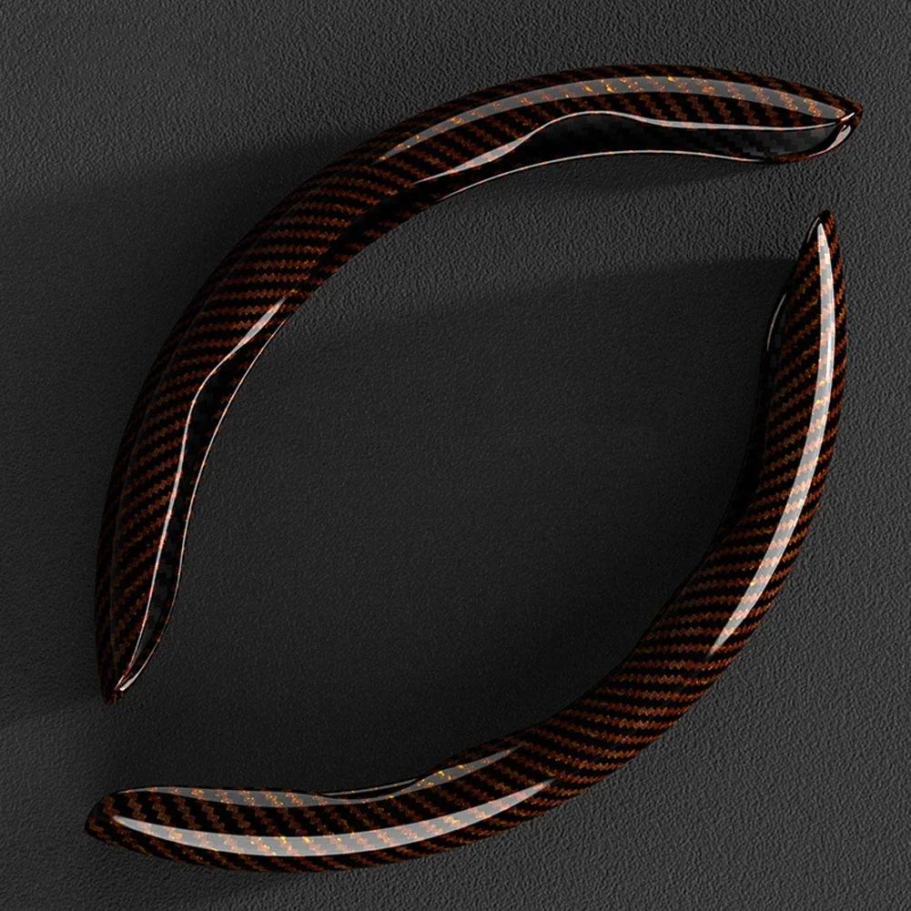 2 шт. чехол рулевого колеса автомобиля из углеродного волокна силикона на заказ противоскользящий усилитель чехол автомобильные аксессуары для Auto Deco 2024