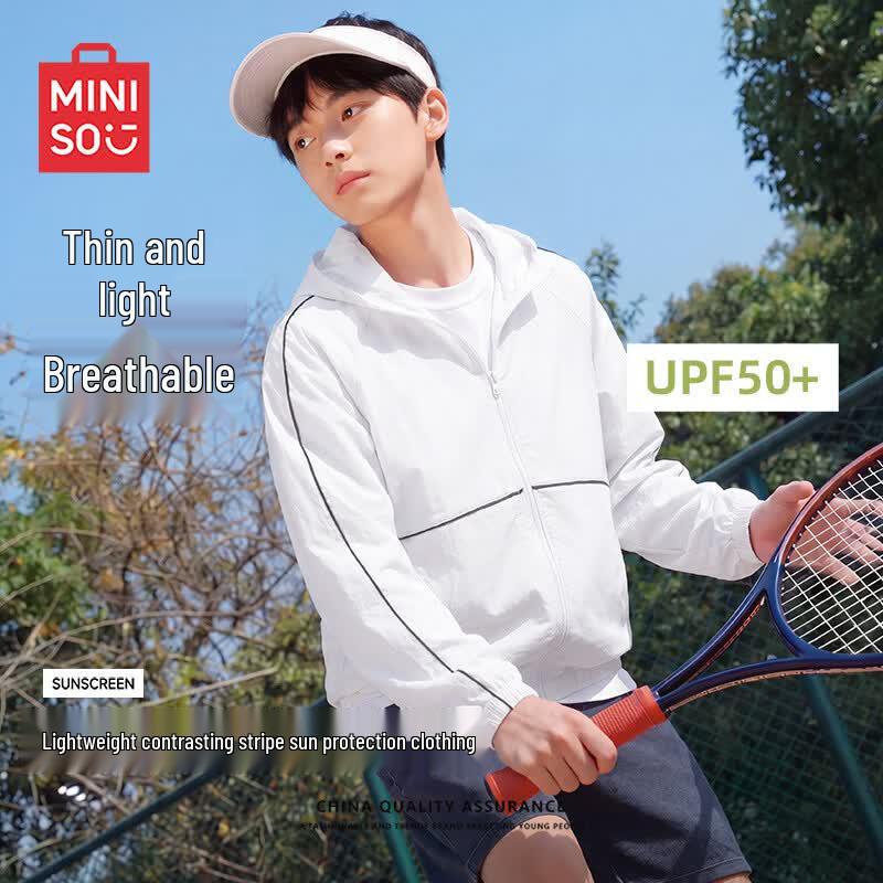 MINISO Мужская легкая куртка с капюшоном для защиты от солнца