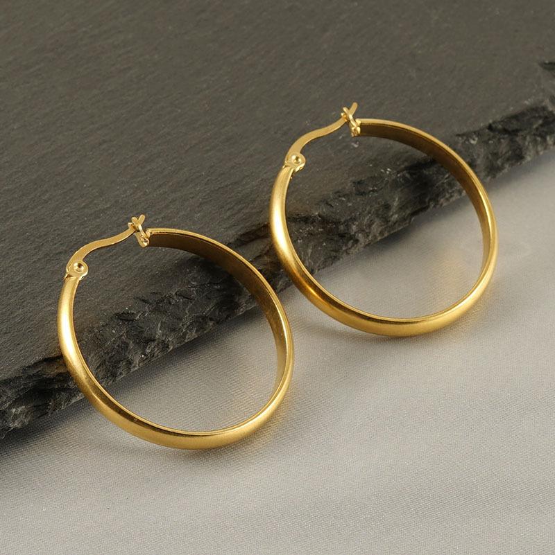 Серьги из нержавеющей стали 18 карат, женские, простые, нишевые, с пряжкой, из золота, титана, стали, универсальные серьги