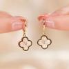 Four-Leaf Clover Ear Buckle Earrings Fashion Thin High-Grade Ladies Earrings Temperament Senior Sense Of Luxury Earrings