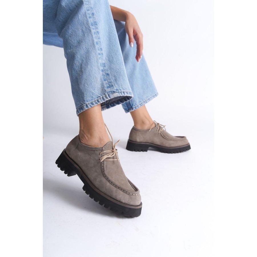 Женские повседневные туфли из натуральной замши на шнуровке, туфли-оксфорды