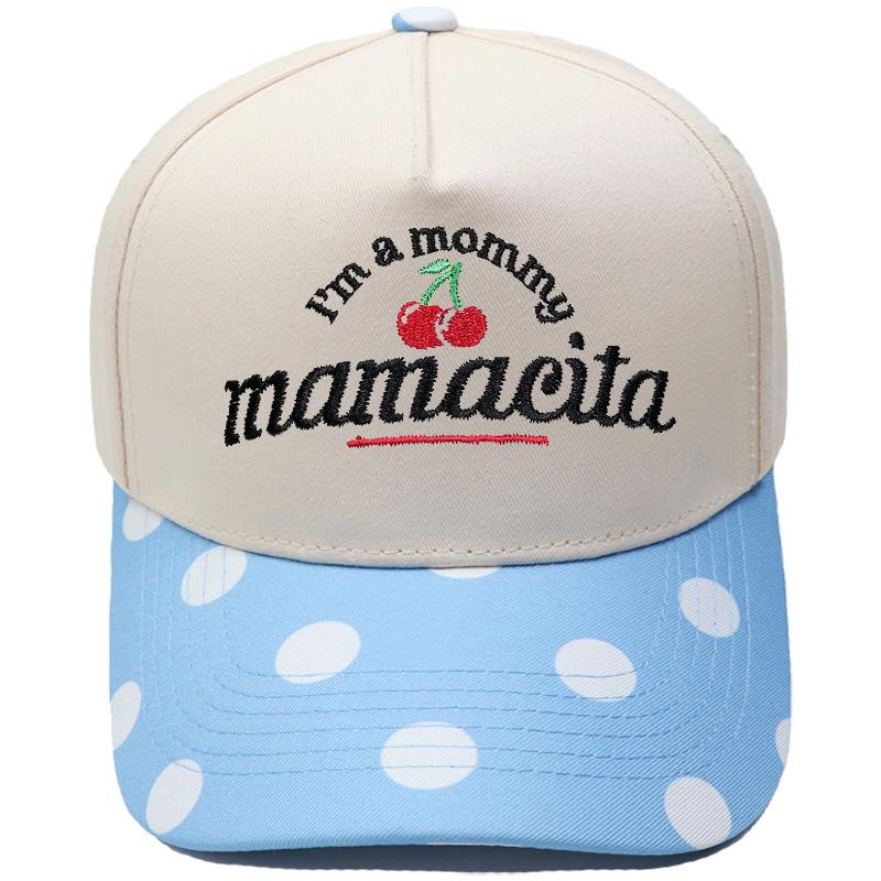 I'm a mommy mamacita cherry embroidery truck driver baseball cap, color-blocked fun unisex sun hat