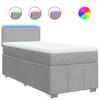 Box Spring Bed with Mattress Light Grey 100 x 200 cm Fabric