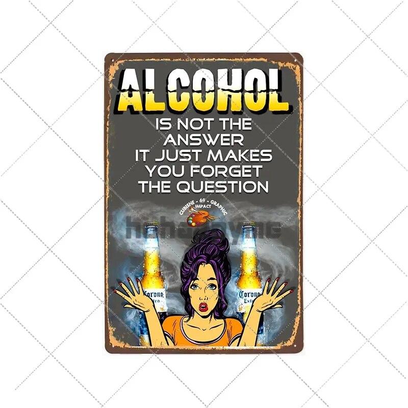 Ретро алкогольные знаки, забавная металлическая табличка, винтажные пивные тарелки, бар, паб, клуб, человек, пещера, украшение на стену, домашний декор 20x30 см