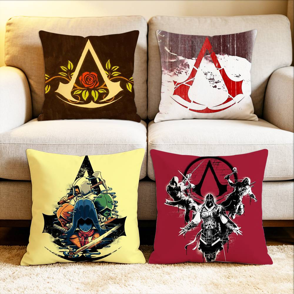 Game AAssassins CCreed logo Various Sizes Square Pillow Case For Car Home Bedchamber Decor