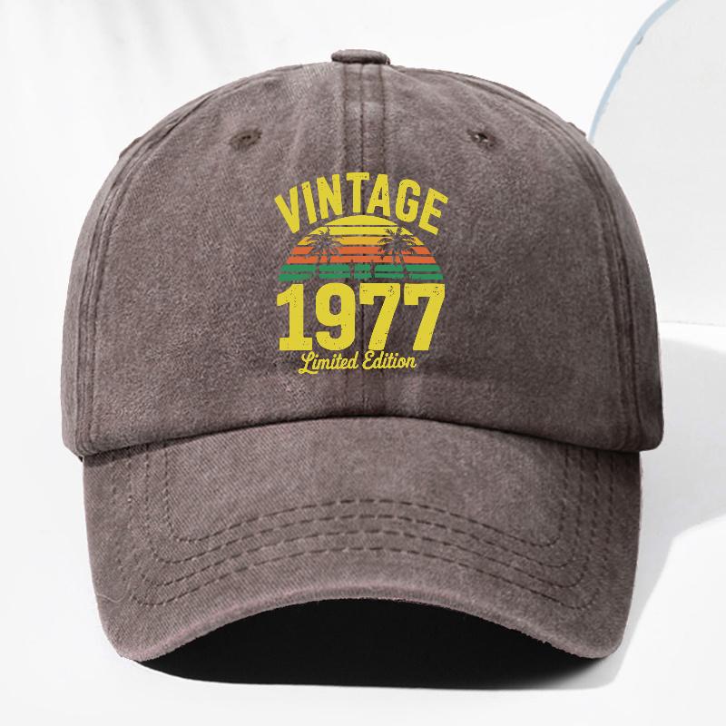 Unisex Coconut Tree VINTAGE  Print Washed Vintage Baseball Cap Fashionable Outdoor Hat for Men and Women Adjustable Trucke