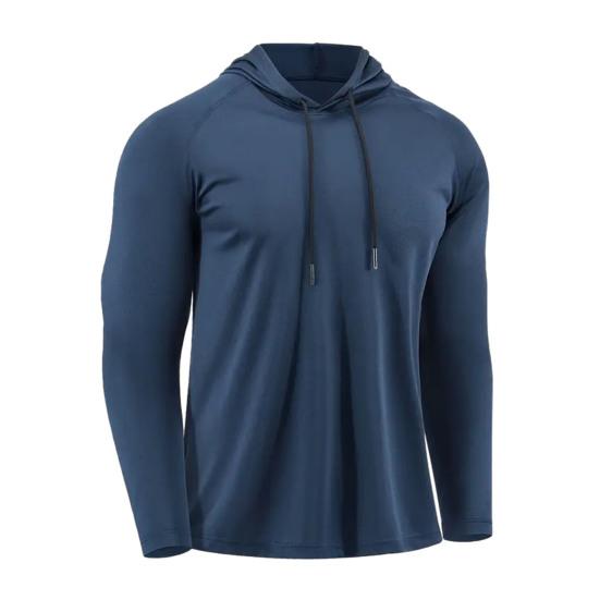 Мужская спортивная худи быстросохнущая с капюшоном фитнес-топ облегающего кроя с длинным рукавом тренировочный пуловер беговая футболка для спортзала, пробежек, тренировок