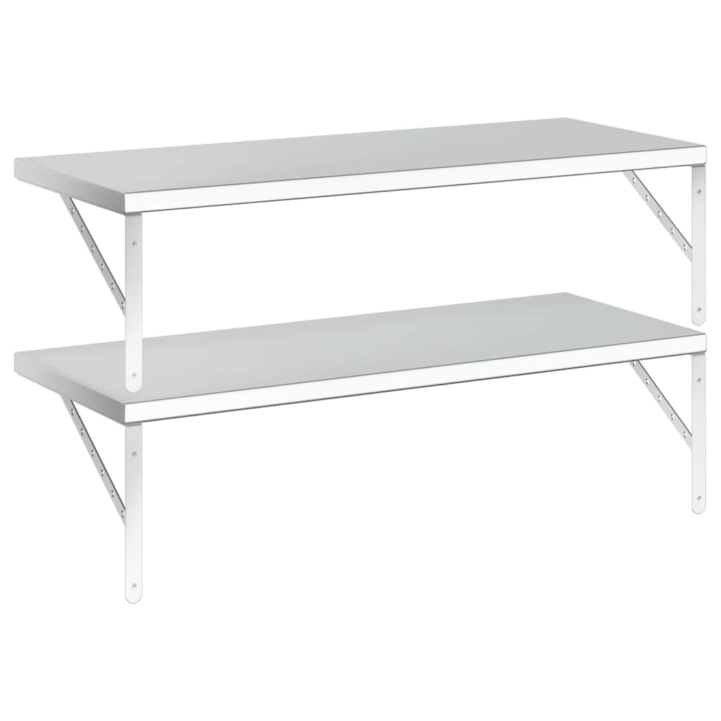 Vidaxl Półki Ścienne, 2 Szt., 100X40 Cm, Srebrna Stal Nierdzewna