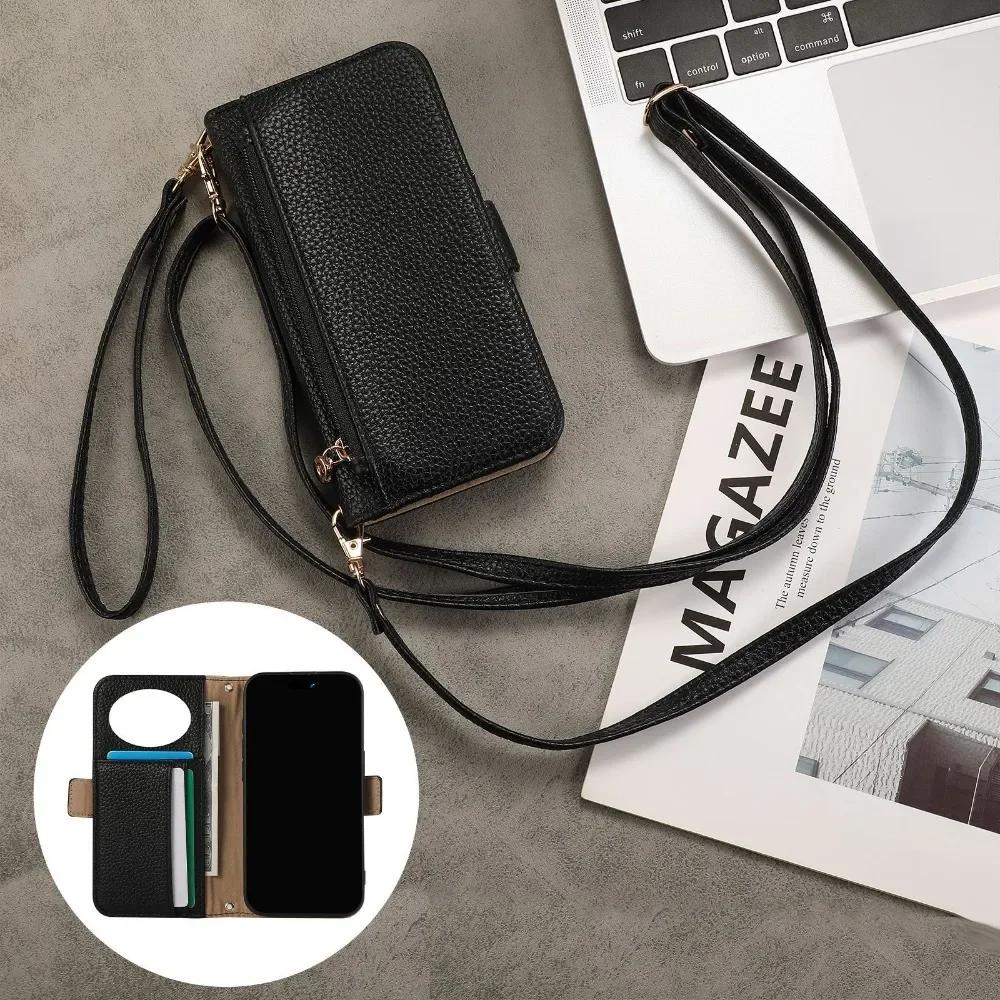 Чехол-кроссбоди с ремешком на запястье для Galaxy S25 Ultra S24 FE S23 S22 s21 S20 Plus A55 A35 A15 A54 Зеркальный кошелек с отделениями для карт Обложка