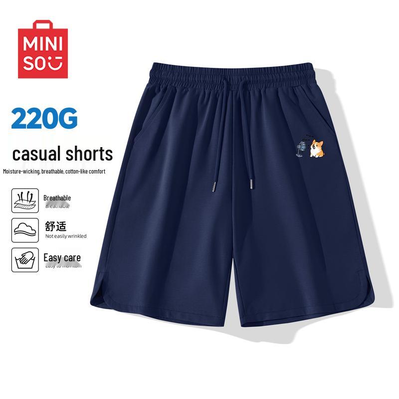 MINISO Men's Heavyweight Knit Summer Casual Shorts