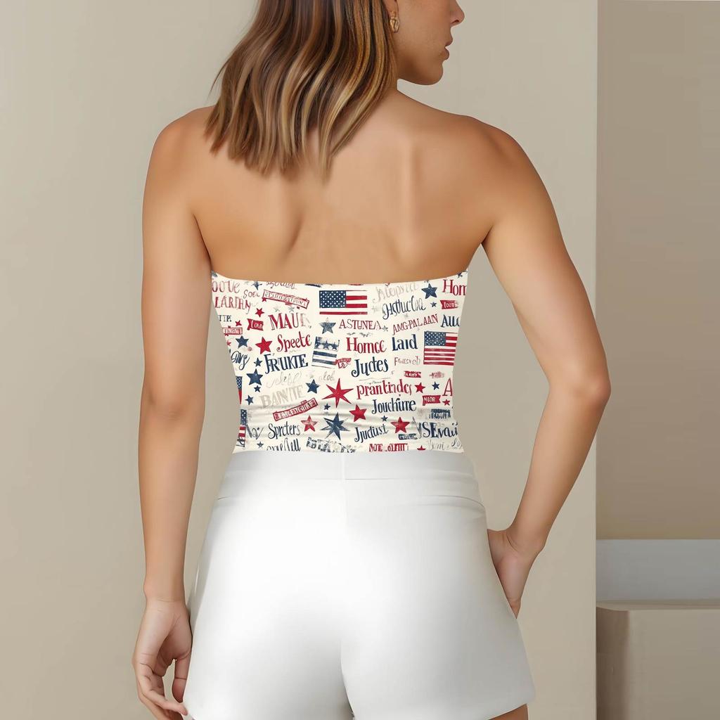 Crop Tops For Women Sexy Cami Tank Summer Tube Sleeveless Printed Camisole Shirt Vest