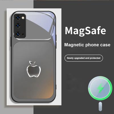 Металлическая серая текстура Для Magsafe Samsung S25 S25 Edge S25Ultra S8 9 10 20 S21 Pro 22 Plus S23 FE S24 Ultra Стеклянный чехол для телефона
