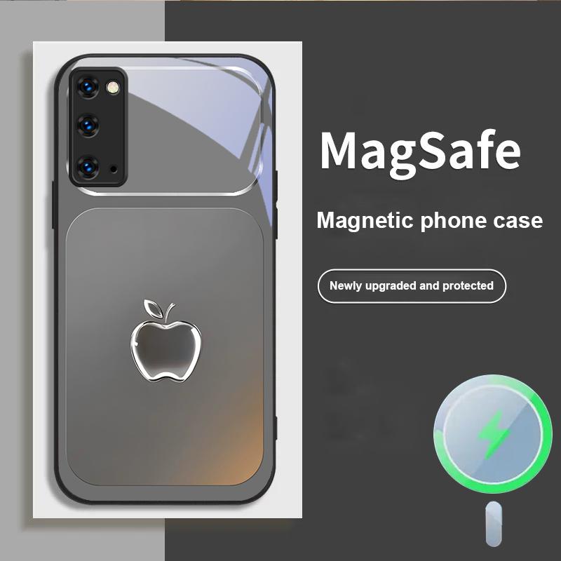 Металлическая серая текстура Для Magsafe Samsung S25 S25 Edge S25Ultra S8 9 10 20 S21 Pro 22 Plus S23 FE S24 Ultra Стеклянный чехол для телефона