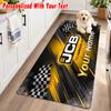 JCB Custom Name Flannel Rug Kitchen Mat Non Slip Floor Carpet Personalized Home Decor