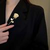 Elegant Rose Flower Shape Brooch Rhinestones Inlaid Faux Pearl Pin Bouquet Suit Lapel Badge Women Wedding Coat Accessories