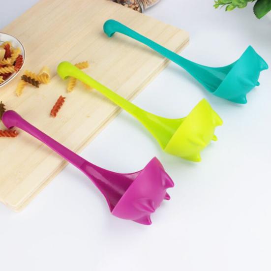 Половник для супа в форме симпатичного динозавра, противоскользящая длинная ручка, вертикальная пищевая посуда, силиконовая ложка для сервировки, кухонные принадлежности