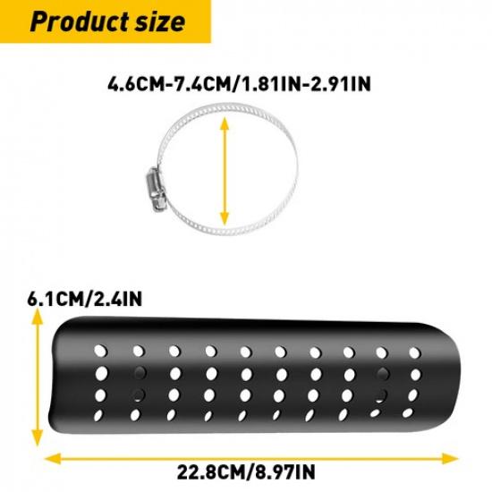Motorcycle Pipe Shield Exhaust Heat Guard Cover Muffler Guard Cover Heel Black