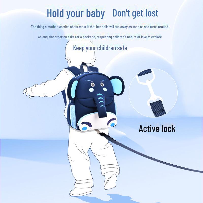 Cartoon Cute Mini Children's Neoprene Kindergarten Schoolbag - Lightweight Anti-Lost Backpack