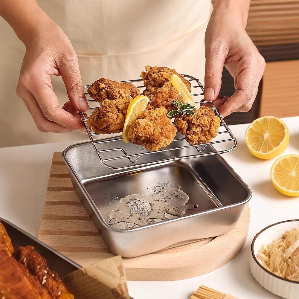 Non-stick Baking Tray Stainless Steel Air Fryer Grilling Rack Roasting Cooking Rack Baking Cooker