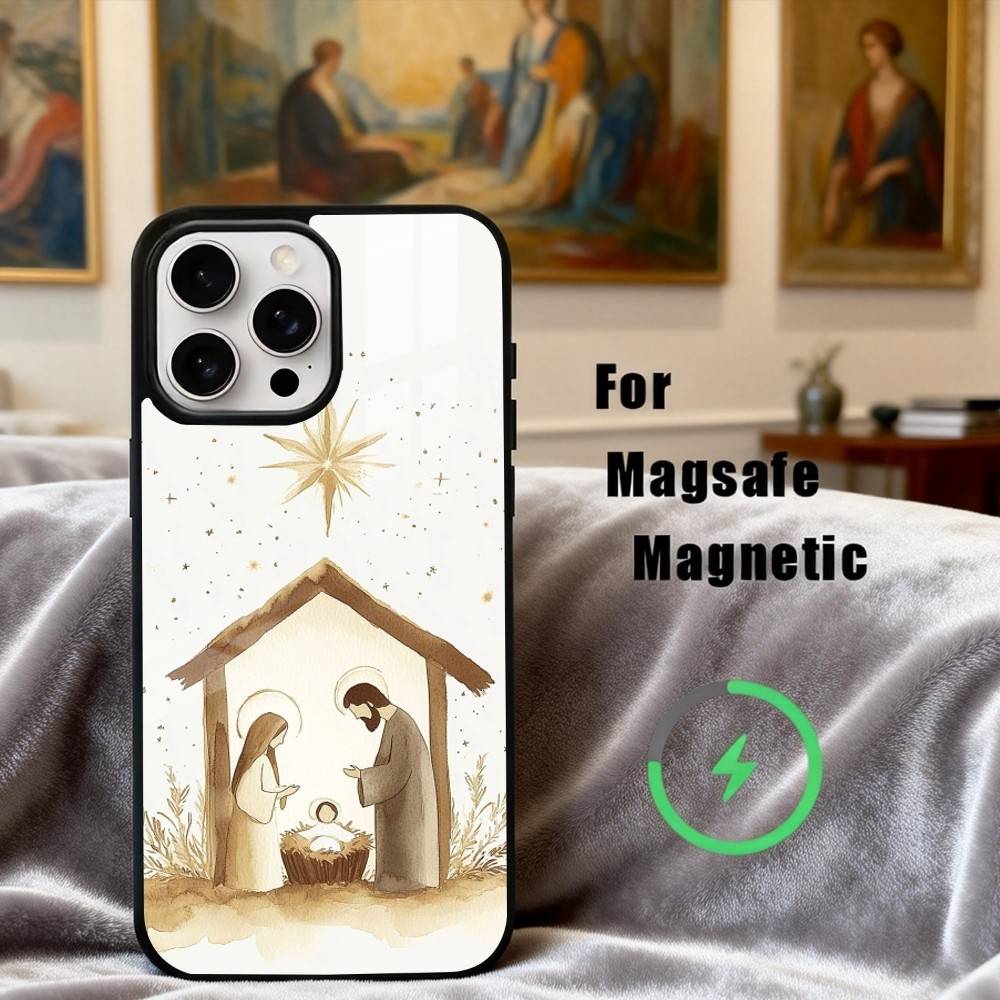 C-Christian A-Art Phone Case For iPhone17,16,15,14,13,12,11 Plus,For Magnetic Wireless Charge Cover