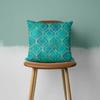 Teal Geometric Floral Pillow Covers Decorative Cushion Cases for Sofa Bedroom Car Home Decor