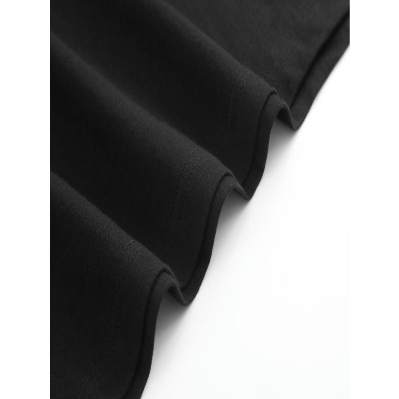 Европейский размер футболки - Смелая черная футболка с круглым вырезом, с белым текстом и дизайном в виде красного креста, Заявление на футболке | Идеальная повседневная одежда