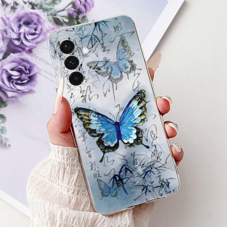 Чехол для Samsung Galaxy A56 5G SM-A566B Чехол Новая Мода Цветок Бабочка Мягкий Силиконовый Чехол для Телефона Для Galaxy A26 A36 5G Fundas
