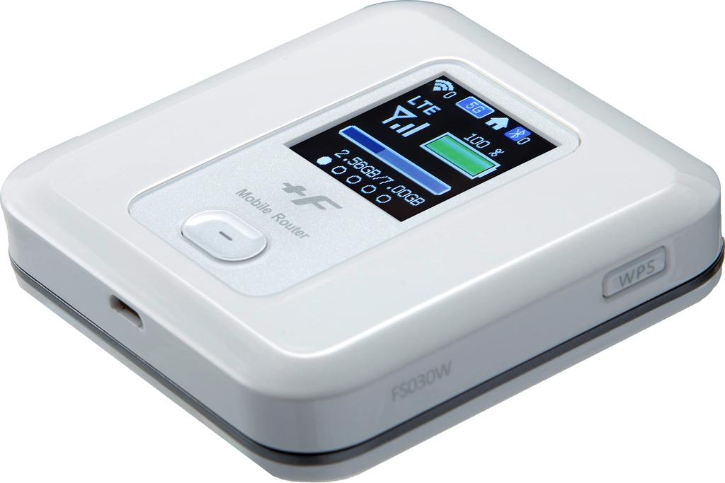 Мобильный маршрутизатор Fujisoft FS030W SIM-карта бесплатно +F (Сияющий Белый) Wi-Fi