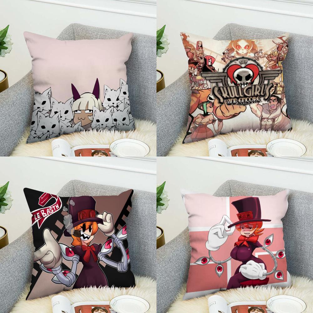 Наволочка Skullgirls Для Автомобиля Дивана Декоративная Домашняя Двусторонняя Печать Плюшевая Квадратная Подушка Декоративная Подушка Чехол