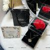 Подарочная коробка в форме сердца для розы и ожерелья: Набор из стабилизированных цветов на День святого Валентина и День матери