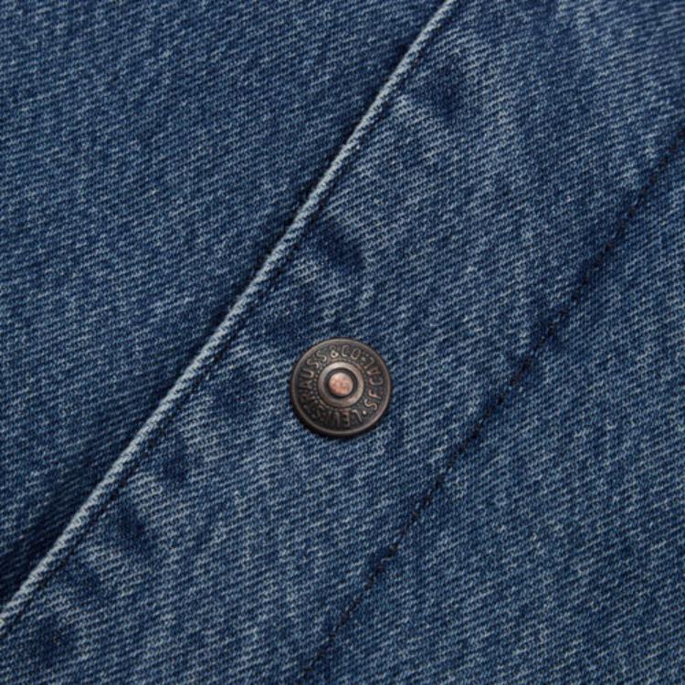 Levis FW21 Куртка джинсовая повседневная двусторонняя на пуговицах с воротником бейсбол для мужчин куртки Синяя A1941-0000
