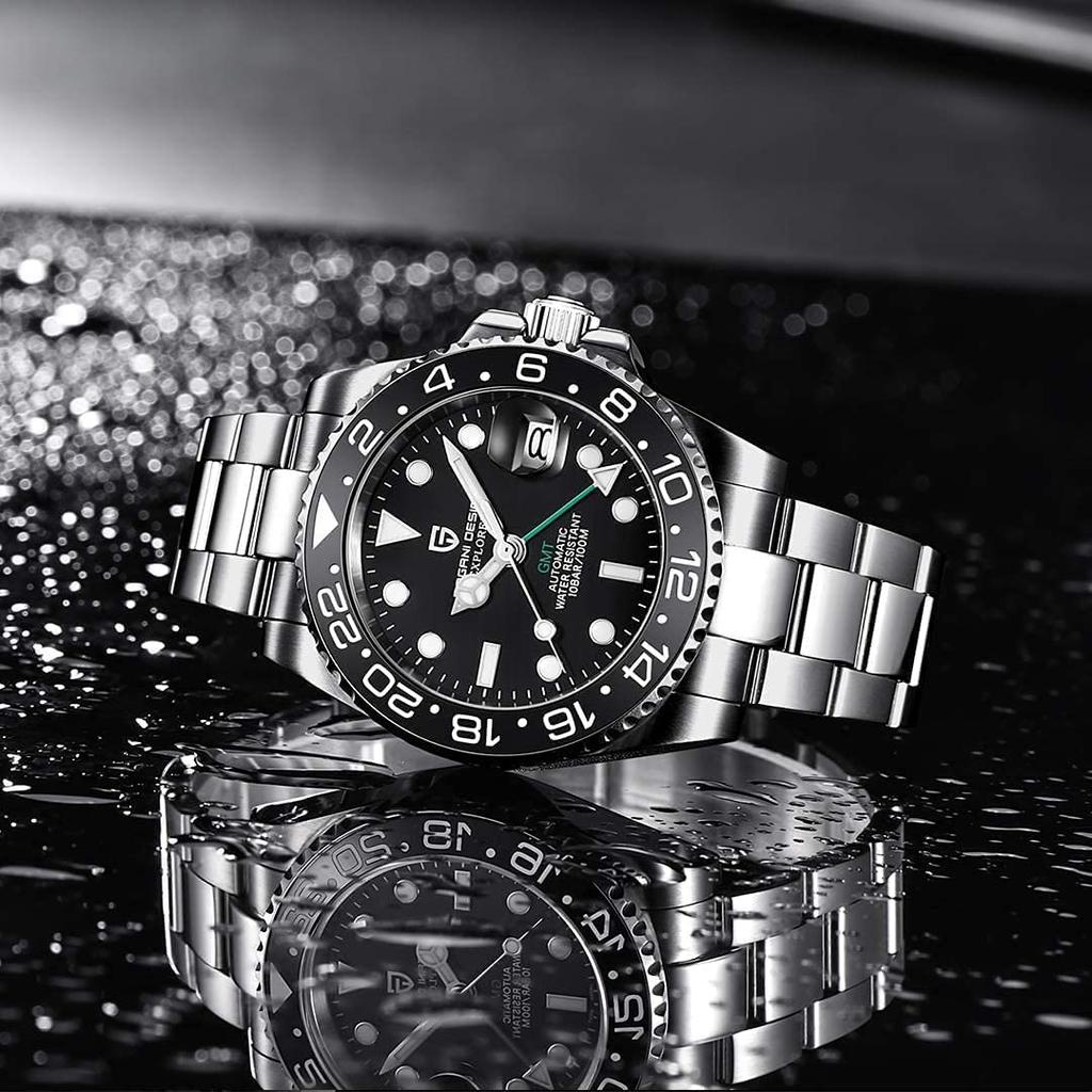 PAGANI DESIGN Watch GMT Hand Automatic Winding Made In Japan Movement Divers Mechanical Case Included Waterproof Ceramic Bezel Business Work Dress
