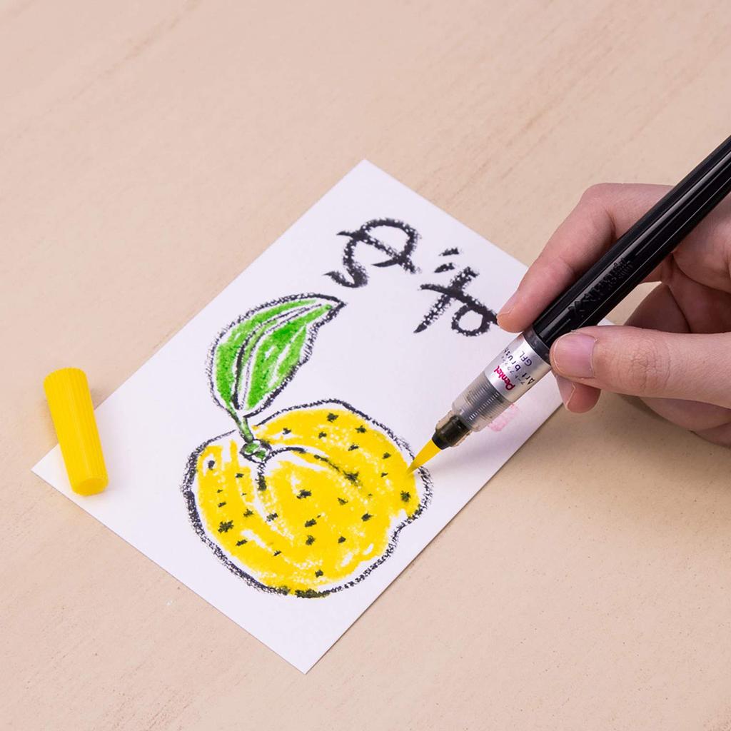 Набор кистей Pentel Art с бонусной ручкой, 18-цветные картриджи, AMZ-XGFL18