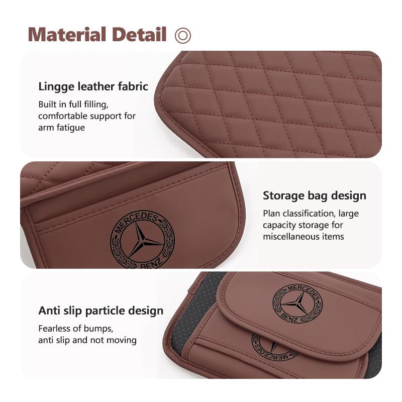For Benz Car Center Console Leather Arm Rest Protection Cushion Storage Pocket AMG W213 W124 W108 W126 Exclusive W204 W222 W205 za3