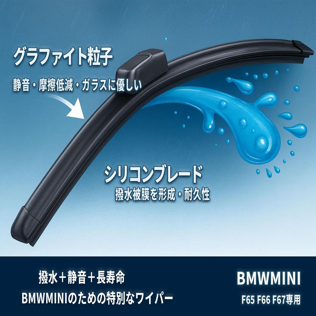 Силиконовые дворники AeroBLADE с графитовым напылением для BMW MINI и Комплект из 2 штук Включает установку Оригинальные запчасти TJK Водоотталкивающие F65, F66, F67,
