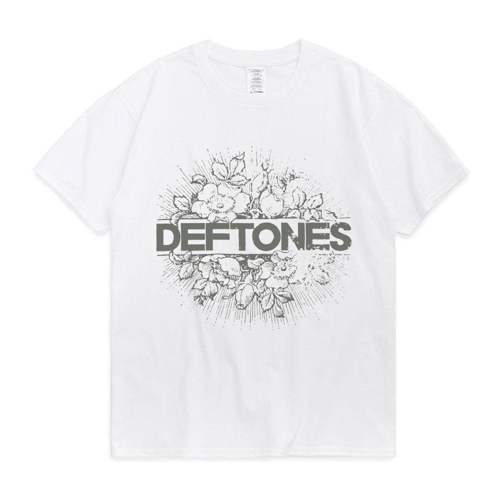 Punk Metal Rock Band Deftones Floral Burst Image T-shirt Men Street Vintage Casual Cotton T Shirt Gothic Harajuku Tee Shirt Male