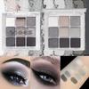 Палитра теней для век Dark Punk Smoky из девяти цветов Черно-белый Серый металлик Перламутровый матовый серебристый макияж для вечеринки Сценический макияж