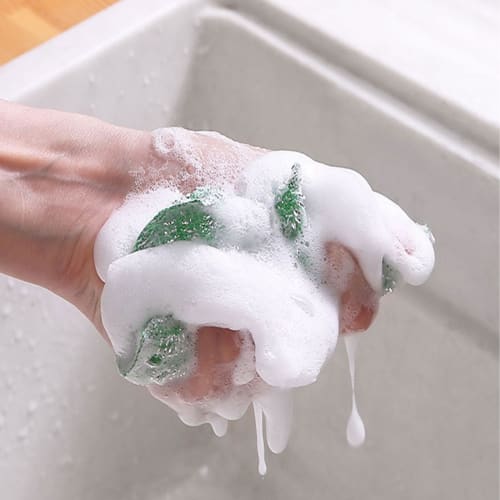 Burnt-on dishwashing sponge, stainless steel polishing sponge, rust remover, sink sponge, 4 pieces, random colors