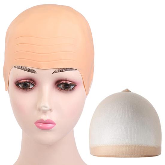 Wig Headgear Soft Makeup Latex Bald Hat Wig Adjustable Size Reusable Mesh Cover Film Television Performance Dress Up Props Men Costume Accessories