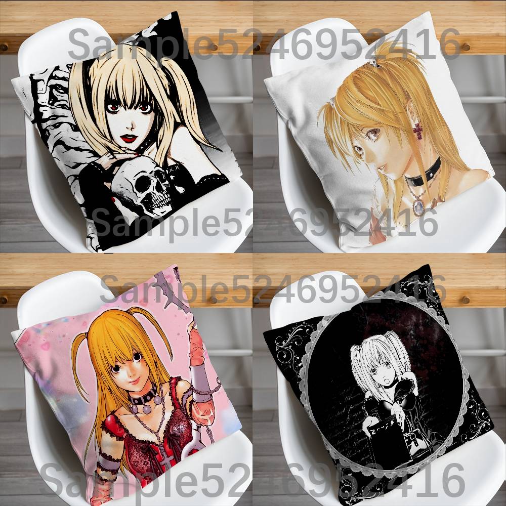 MMisa Anime DDeath Note Pillow Case Short Plush Sofa Decorative Gift Home Doublesided Printing Cushio