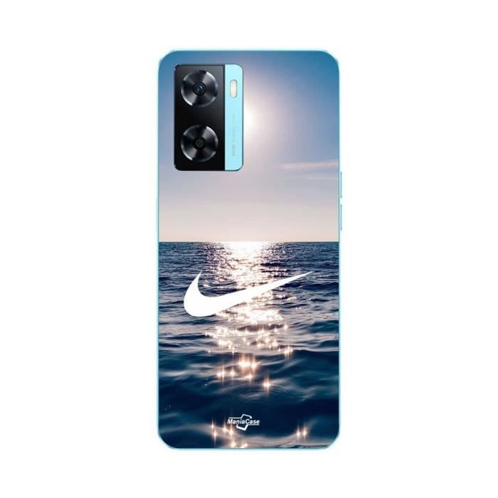Coque - MANIACASE - Oppo A57s 4G - Souple - Nike logo - Blanc mer soleil