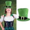 Green Homburg Leprechaun Fashion Top Hat Gifts for Boyfriend Hat Wide Brimmed Unisex Wear for Gatherings Photo Props