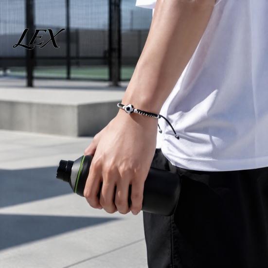 Adjustable Pull String Bracelet Sports Themed Braided Bracelet, Hand Woven Rope Wristband with Ball Charms, Trendy Wrist Strap for Enthusiasts