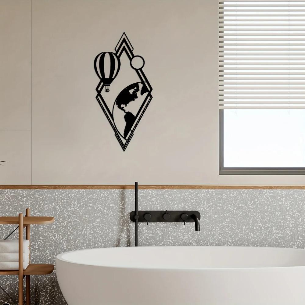 1 шт. Воздушные шары и глобусы Металлический настенный декор - Современное искусство для Хэллоуина, стильное внутреннее и внешнее украшение дома