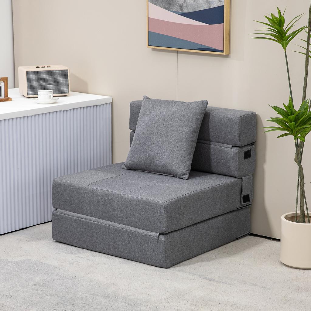 Sleep Chair Recliner Guest Bed Removable Cover 70 Cm X 70 Cm X 61 Cm Dark Gray