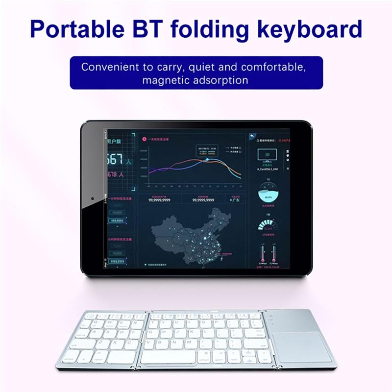 Портативная складная мини-клавиатура Bluetooth с тачпадом для Windows Android IOS Планшета iPad Телефона