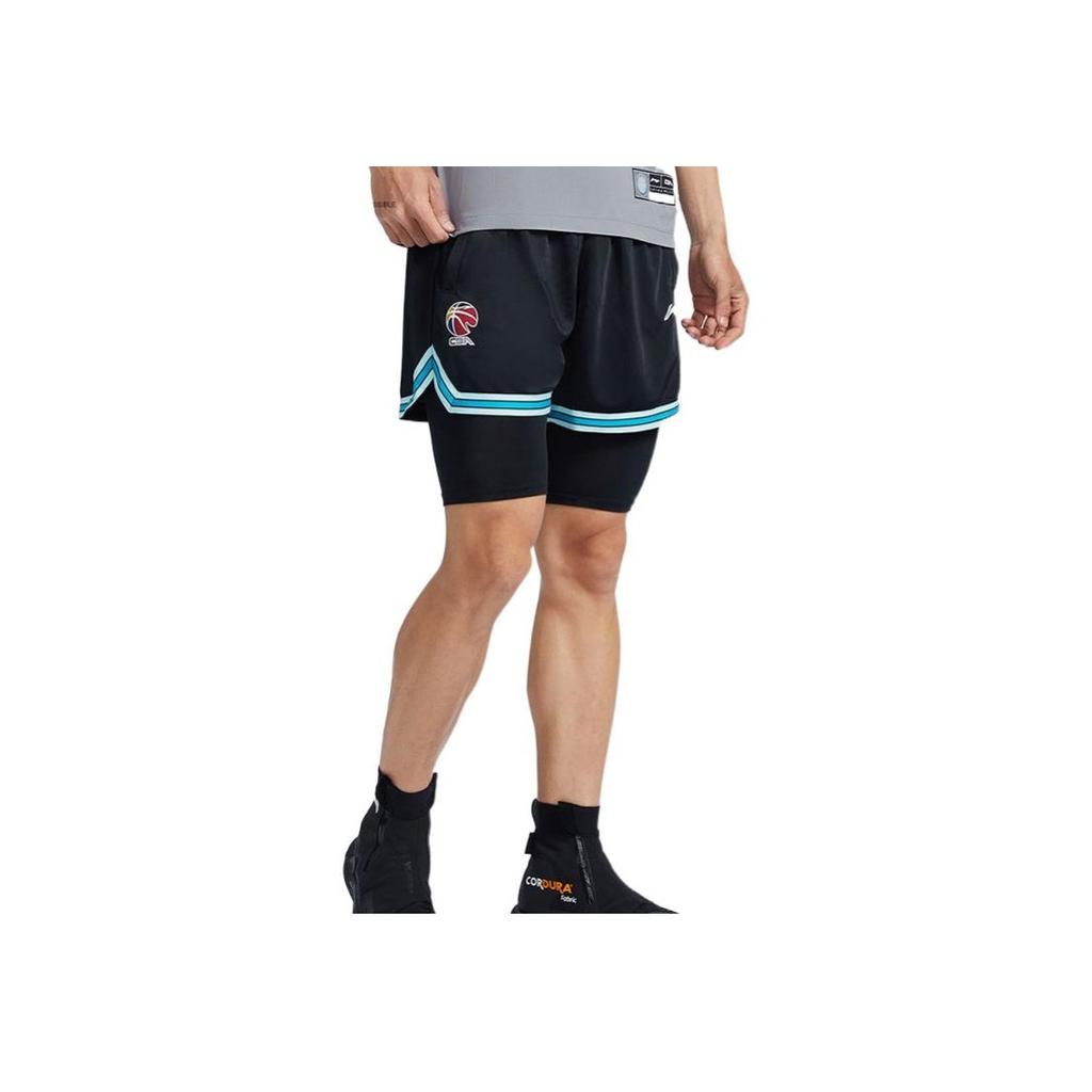 Баскетбольные тренировочные брюки Li Ning CBA Series, однотонные, в полоску, дышащие, мужские, черные AAPS027-1