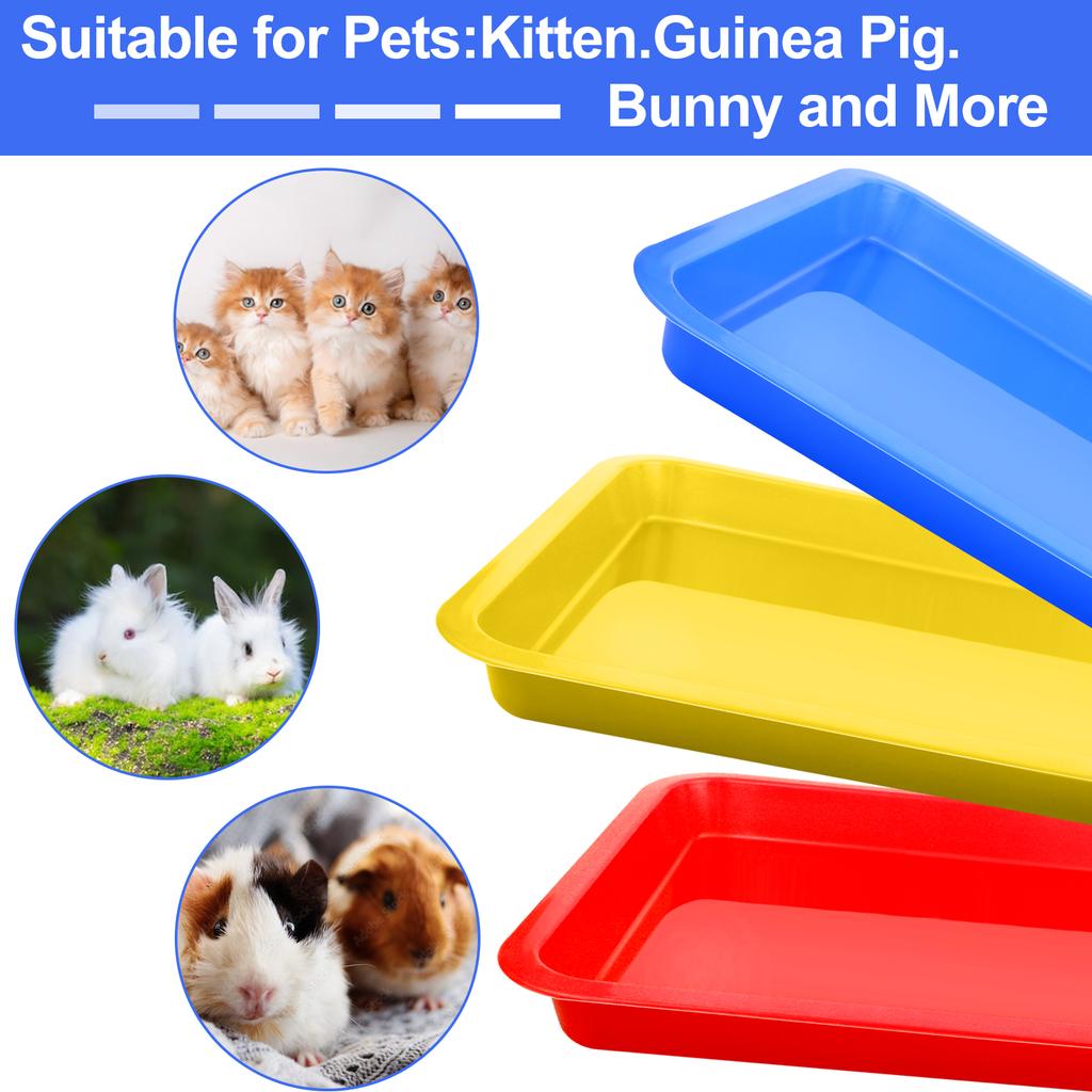 3 шт. лоток для кошачьего туалета 17,3X13,3X2,2 дюйма открытый лоток для кошачьего туалета для котят для кошек кроликов морских свинок мелкие принадлежности для домашних животных, 3 шт.
