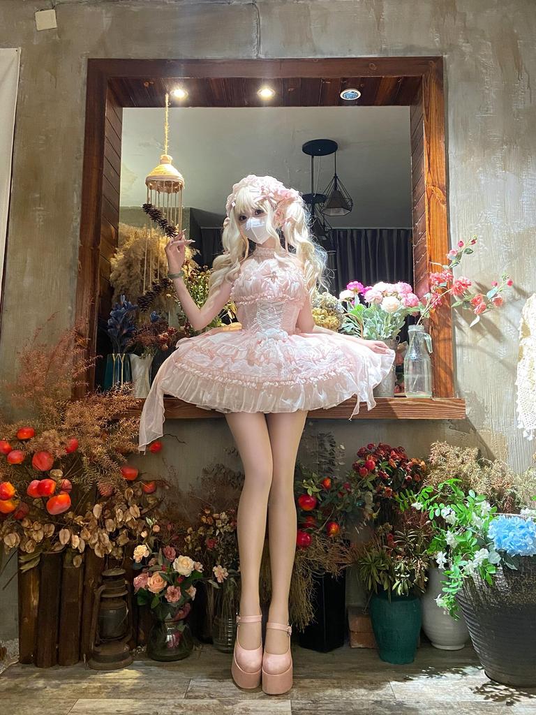 XHSUKADO Платье-сарафан Lolita JSK с кружевом Это милое готическое платье лолиты с и принцессы Mori Girl Идеально для кроссдрессинга